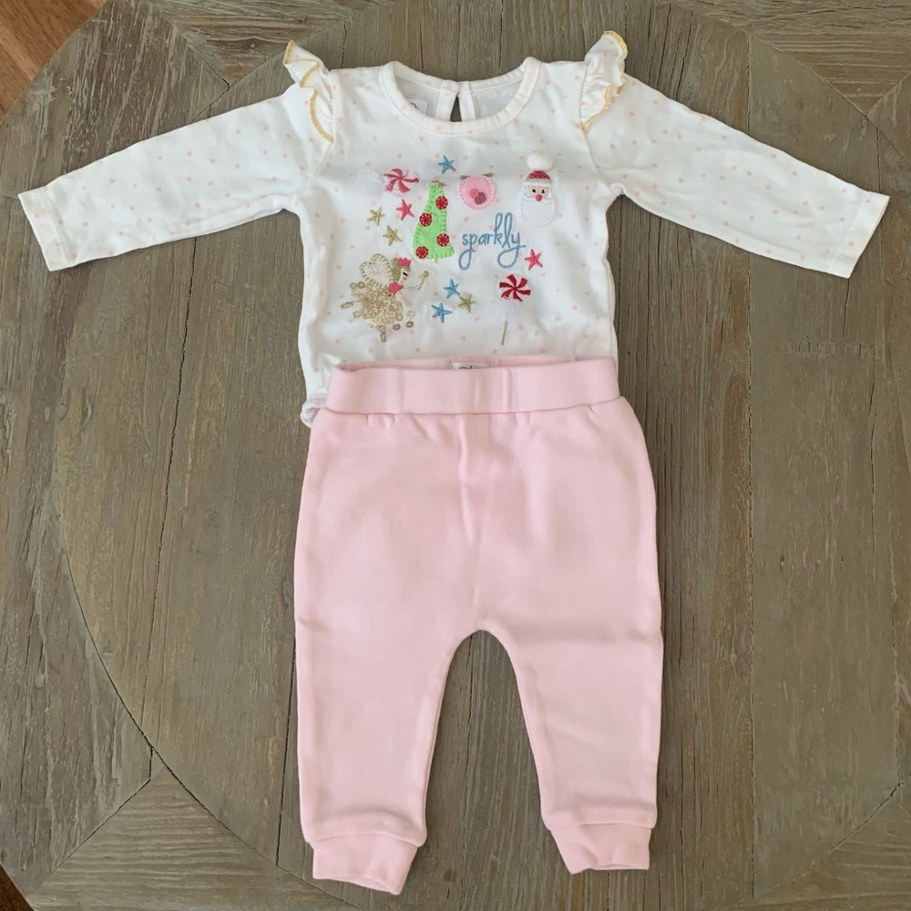 Mud Pie Christmas Onesie & Leggings